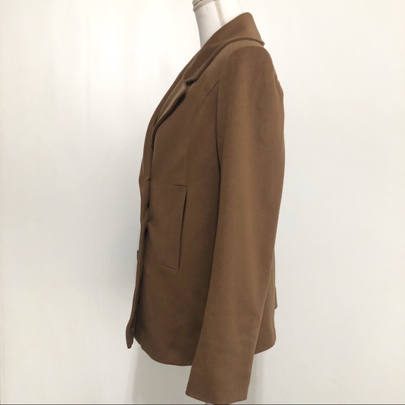 Fleurette Italian Wool Loro Piana Peacoat Tan Camel - Picture 3 of 10